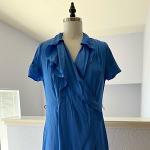 Bright Blue Silk Dress from Banana Republic, size 8P
